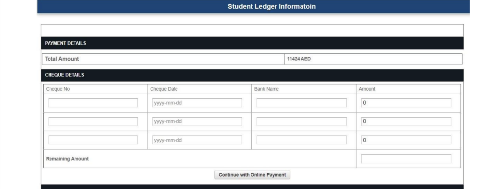 Online Payment Student Portal Guidance - University of Dubai